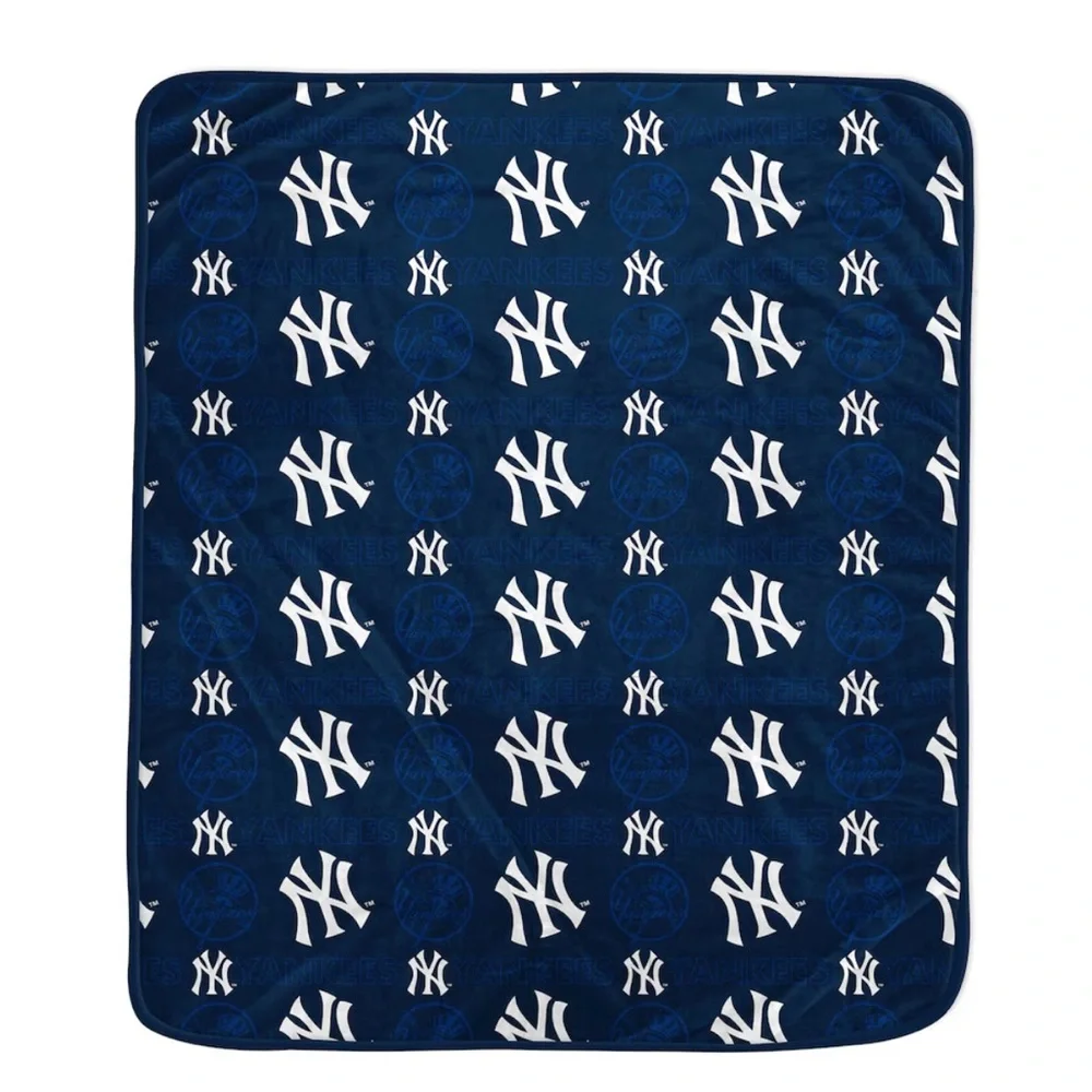 MLB NY YANKEE Super Soft Plush Throw - Navy TEAM LOGO - Picture 1 of 2